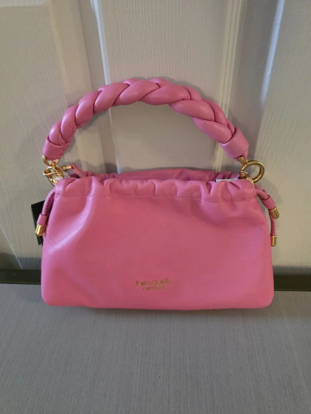 Kate Spade Meringue Smooth Nappa Leather Small Crossbody Handbag Pink Cloud NWT